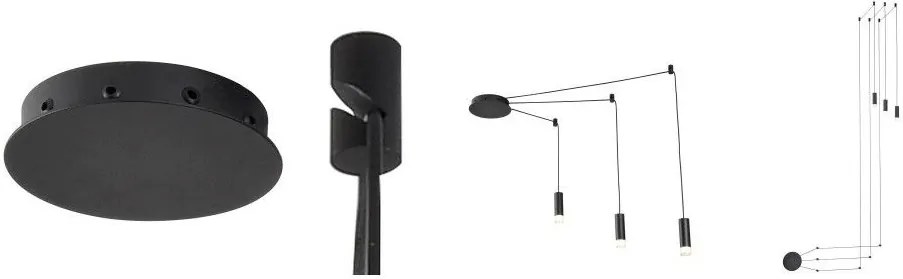 Lustra moderna cu 10 pendule de 6metri Ziko G9 negru