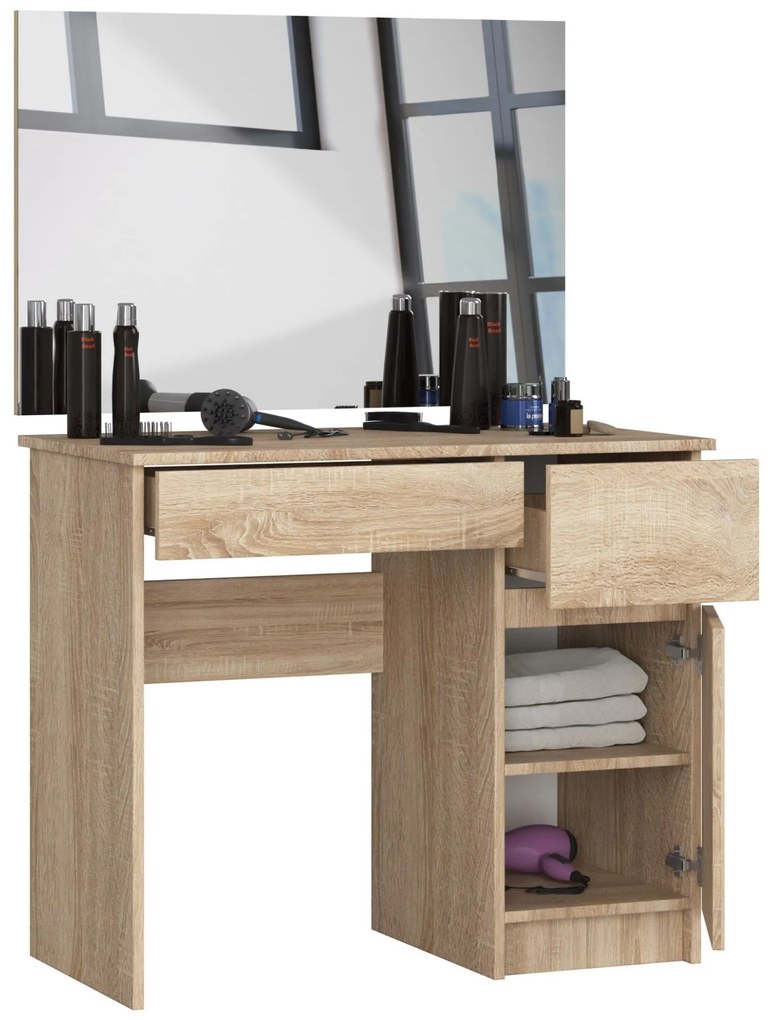 Masă de toaletă Parijat (Stejar sonoma) (cu oglindă) (D). Promo -38%. 1070898