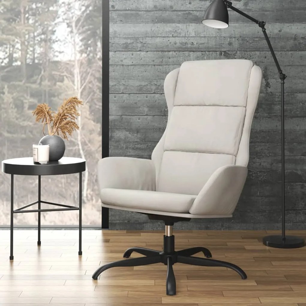 341420 vidaXL Scaun de relaxare, gri deschis, piele întoarsă ecologică