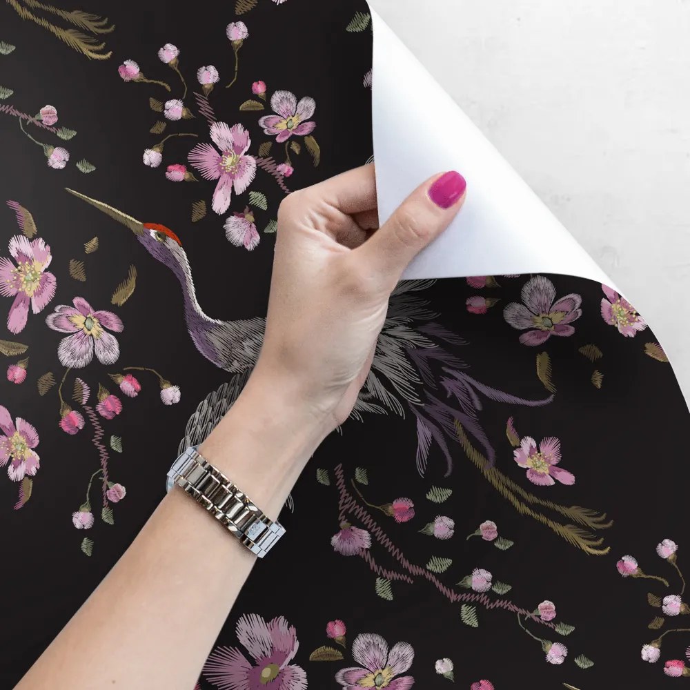 Fototapet Stârci chinezi în flori