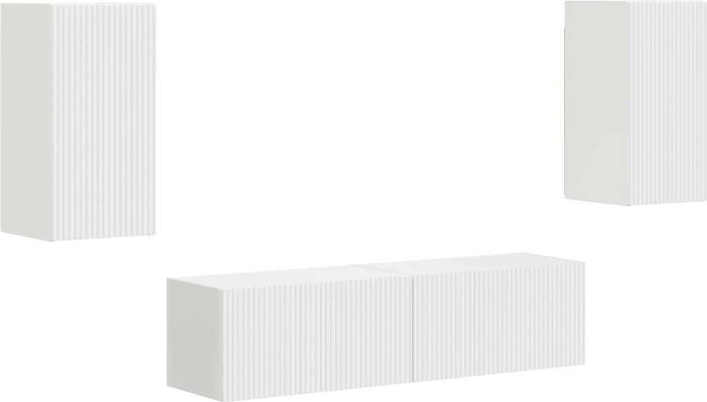 vidaXL Set comodă TV 4 pcs Alb Lemn compozit