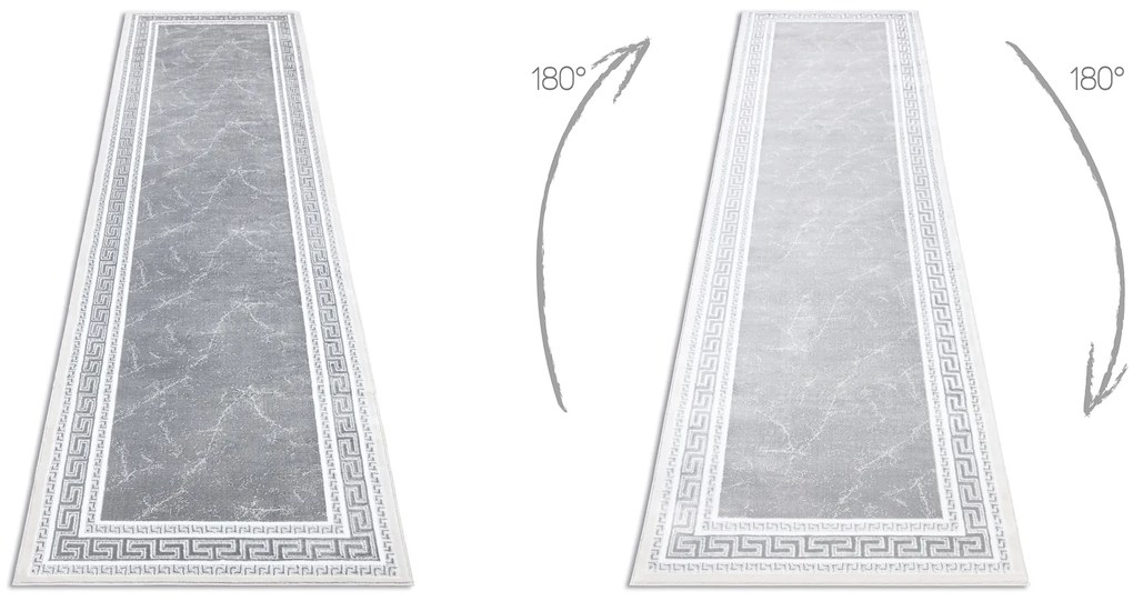 Modern GLOSS covor, traversa 2813 27 stilat, cadru, grecesc gri