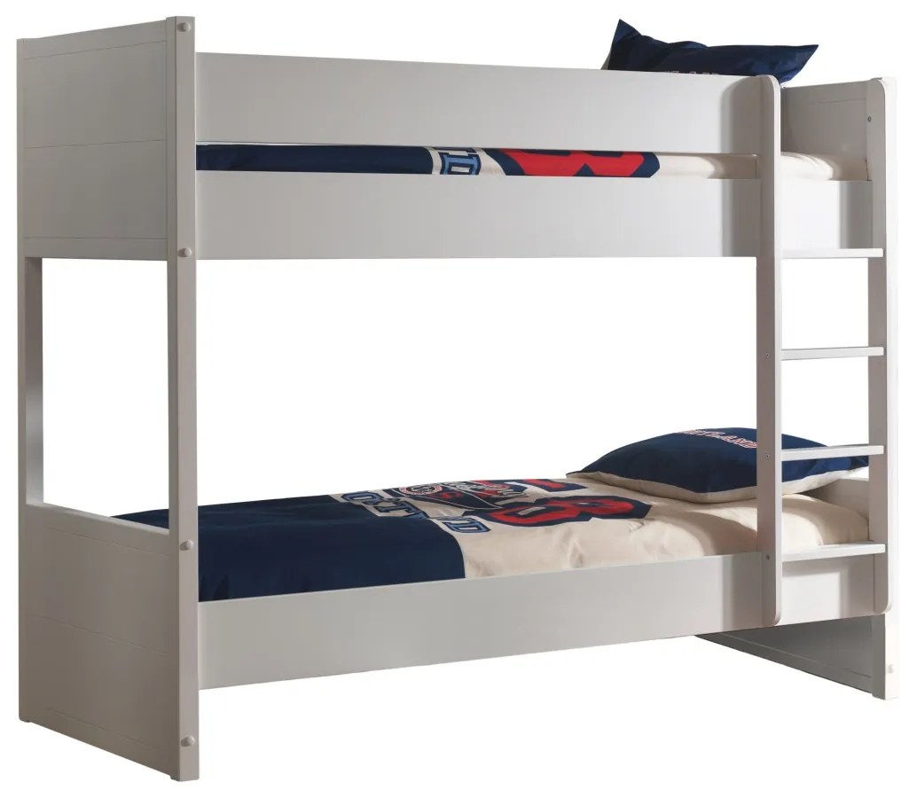 Set Dormitor Lara pentru Copii/Tineri, Alb – Pat Suprapus 90x200 cm, Sertar Pat & Dulap 3 Uși – Vipack