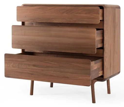 Comodă maro din lemn de nuc 90x90x45 cm Fawn – Gazzda