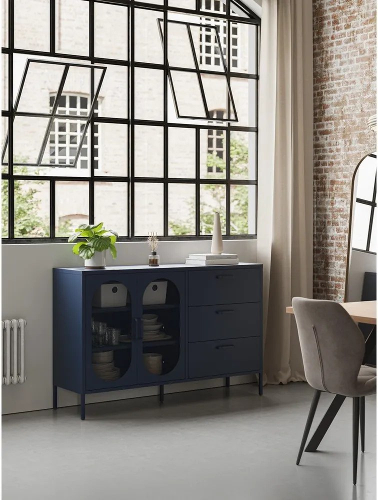 Comodă albastru-închis 140x90 cm Diora – Marckeric