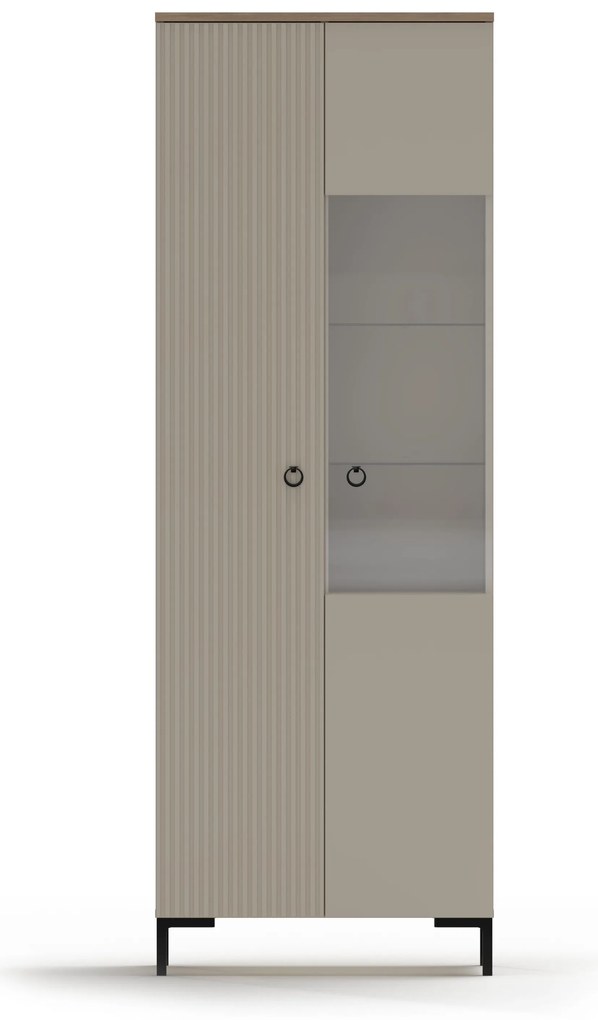 Vitrină Demandaron 1 (taupe + stejar silverjack). 1116815