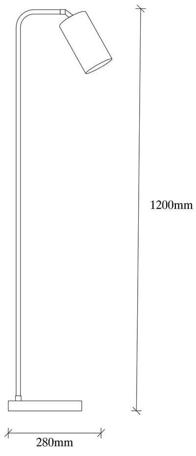 Lampadar negru/auriu cu abajur din metal (înălțime 120 cm) Emek – Opviq lights