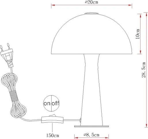 Globo 50670152 - Lampă de masă JULIA 1xE14/25W/230V crem