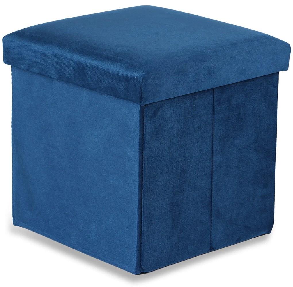 Taburet pliabil albastru CUBEXO VELVET M