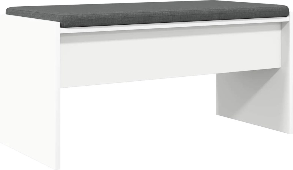 vidaXL Bancă pentru hol cu pernă Alb 80 x 38 x 46 cm