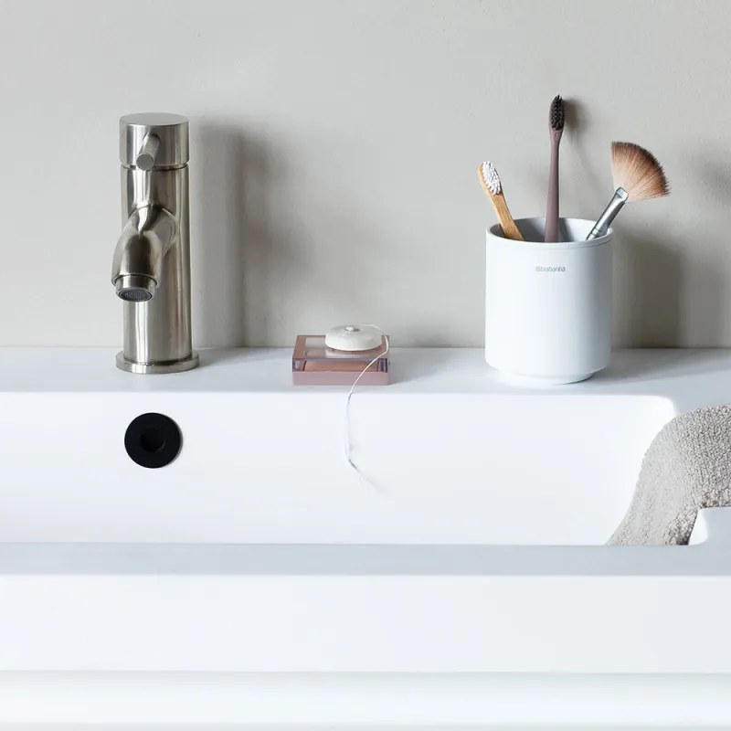 Brabantia MindSet suport periuță de dinți 1005685, Curățare ușoară, Deschidere largă, Acoperire minerală, Alb