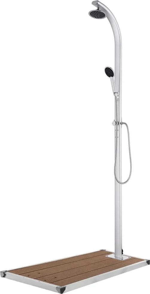 vidaXL Duș de grădină cu bază maro, 220 cm, aluminiu