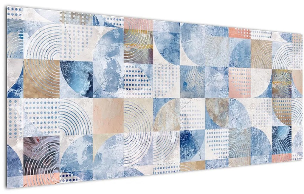 Tablou - figuri geometrice pe perete (120x50 cm)
