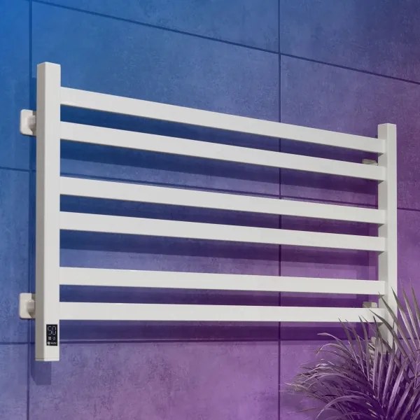 Radiator de baie tip scară cu termostat AVANGARD 316W/230V, 50,6 cm, IP44, alb, montaj pe partea dreaptă