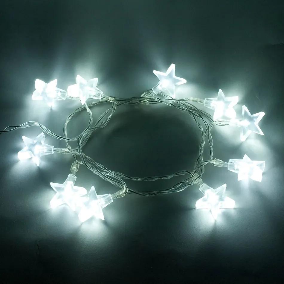 decoLED Crăciun stele luminoase - 1.8 m, alb rece, pe baterii