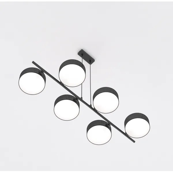 Lustră suspendată pe cablu DRUMZ 6xE14/10W/230V neagră