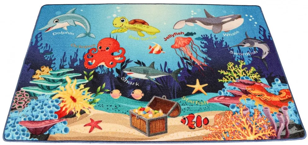 Covor Pentru Copii Antiderapant Oceanarium Blue