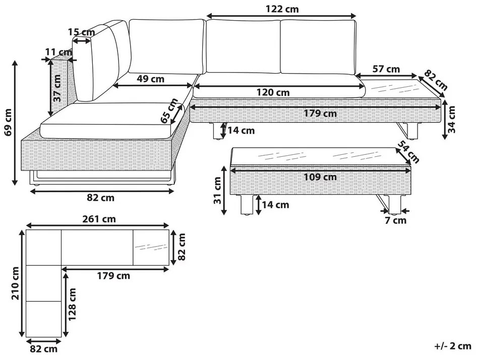 Set canapele Lancia (maro deschis). 1011707