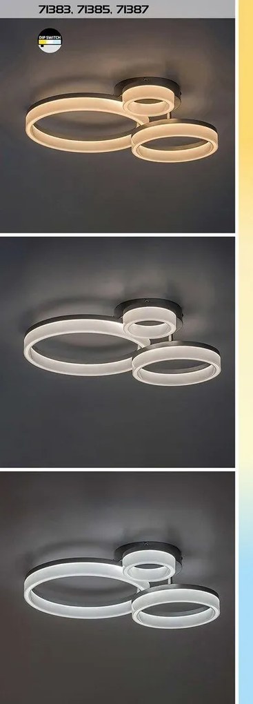 Plafoniera LED design geometric circular Amilia crom
