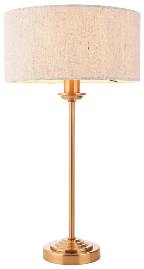 Endon 110728 - Lampă de masă HIGHCLERE, 1xE14/7W/230V, bej/alamă