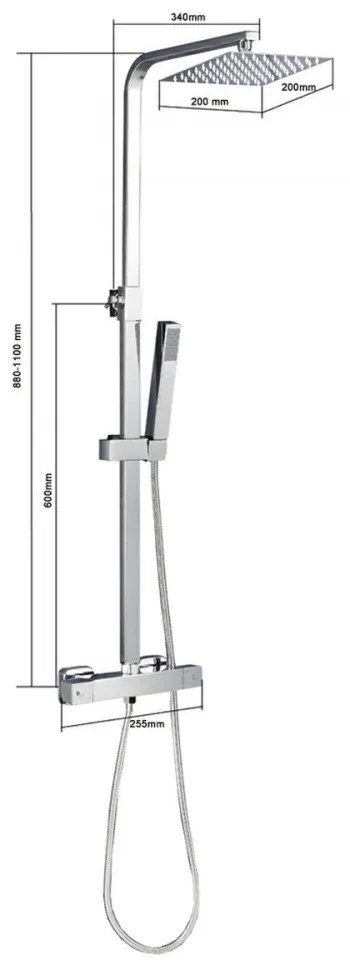 Set de duș Tullino cu baterie termostatică