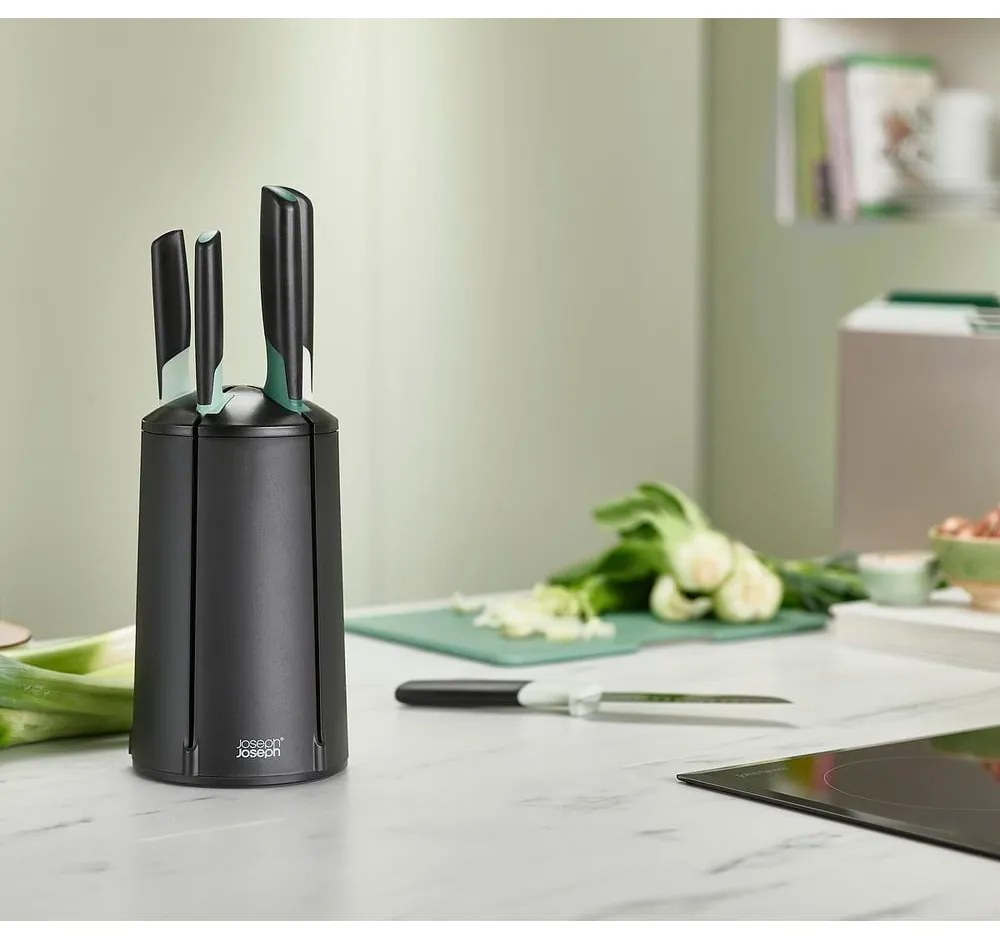 Set de cuțite cu suport rotativ din oțel inoxidabil 5 buc. Elevate – Joseph Joseph