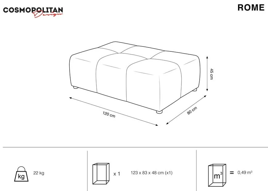 Modul pentru canapea albastru Rome - Cosmopolitan Design