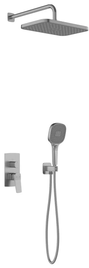 KFA Armatura MALAGA – set de duș cu baterie încastrată, gri metalizat (4529-501-61)