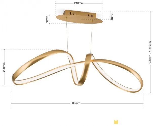 Lustra suspendata dimabila Circus satin brass