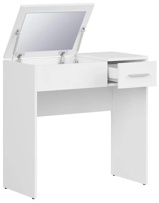 Masă de toaletă Nepo Plus 40 (Alb) (cu oglindă) (cu sp. depozitare). 1098455
