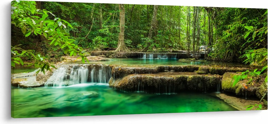 Tablou - Cascada Erawan din Kanchanaburi, Thailanda (120x50 cm)