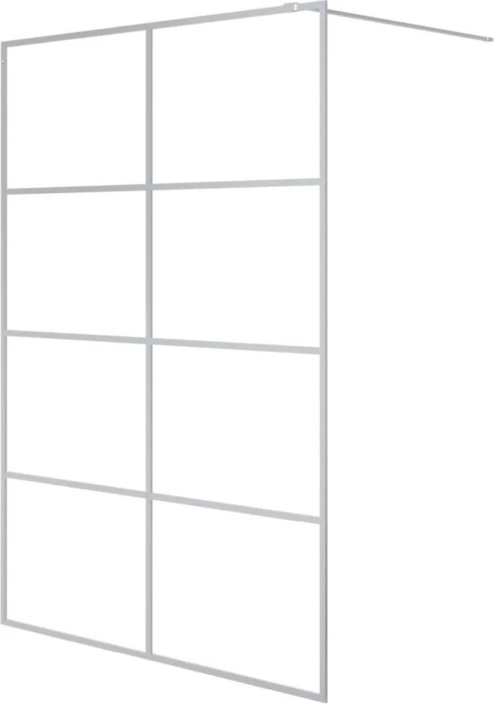 vidaXL Paravan duș walk-in argintiu 140x195 cm sticlă ESG transparentă