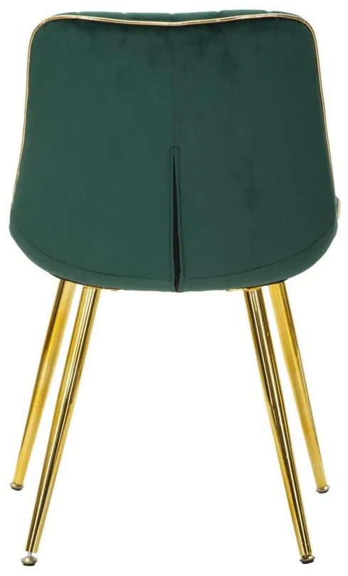 Set 2 scaune dining verzi din catifea si metal, PARIS Mauro Ferretti
