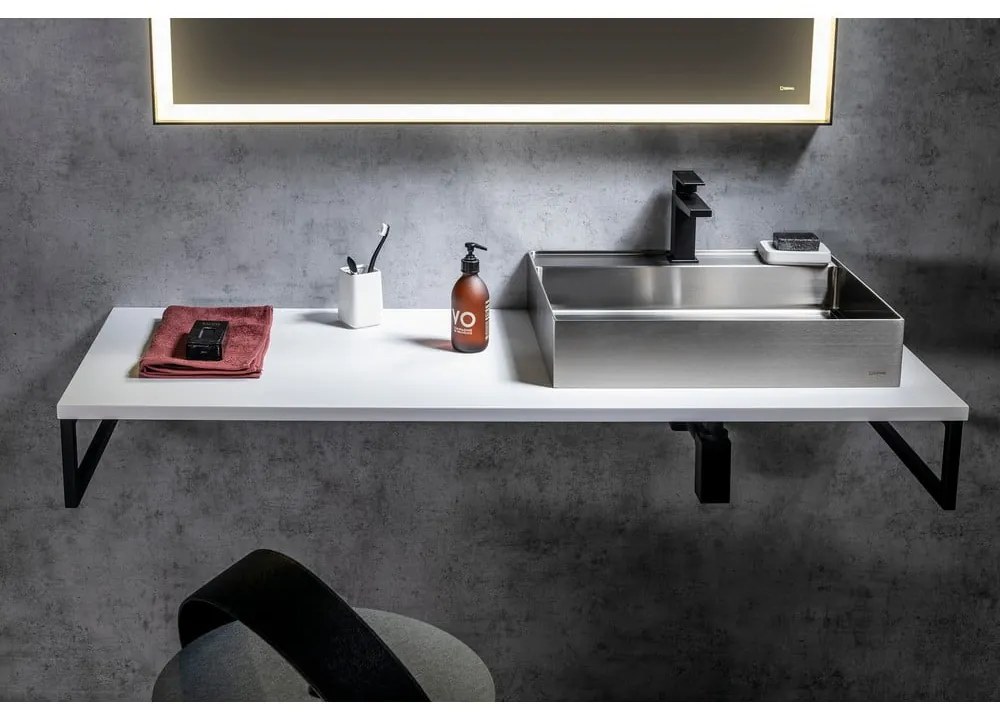 Chiuvetă argintie din oțel inoxidabil 55x42 cm Aurum – Sapho