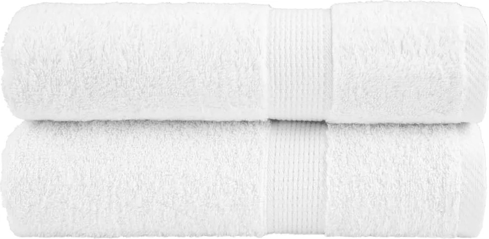 vidaXL Prosoape de mâini premium, SOLUND 2 buc alb 50x100cm 600gsm