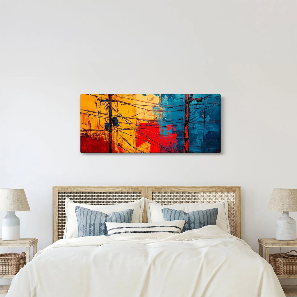 Tablou - Linii electrice abstracte (120x50 cm)