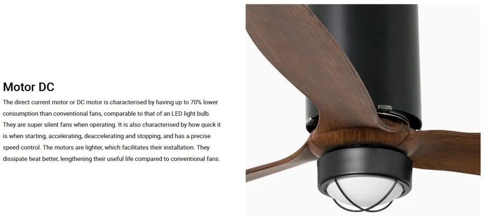 Lustra cu Ventilator si telecomanda TUBE FAN M negru mat/maro