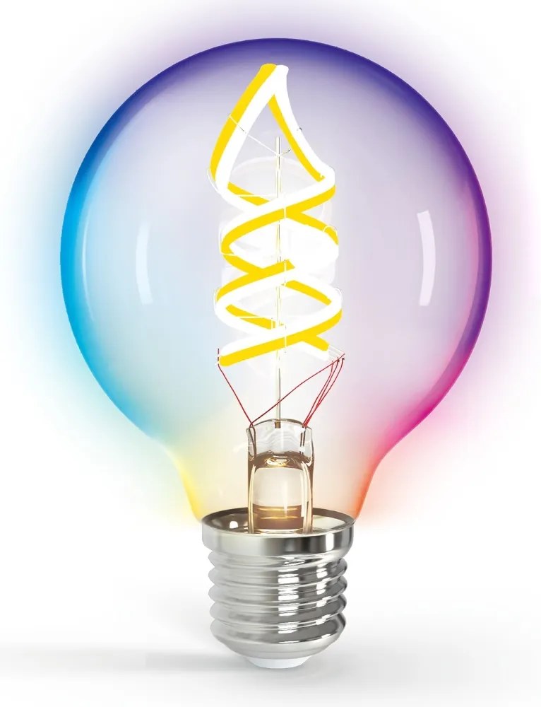 Bec LED RGBW Aigostar FILAMENT G80 E27/4,9W/230V 2700K