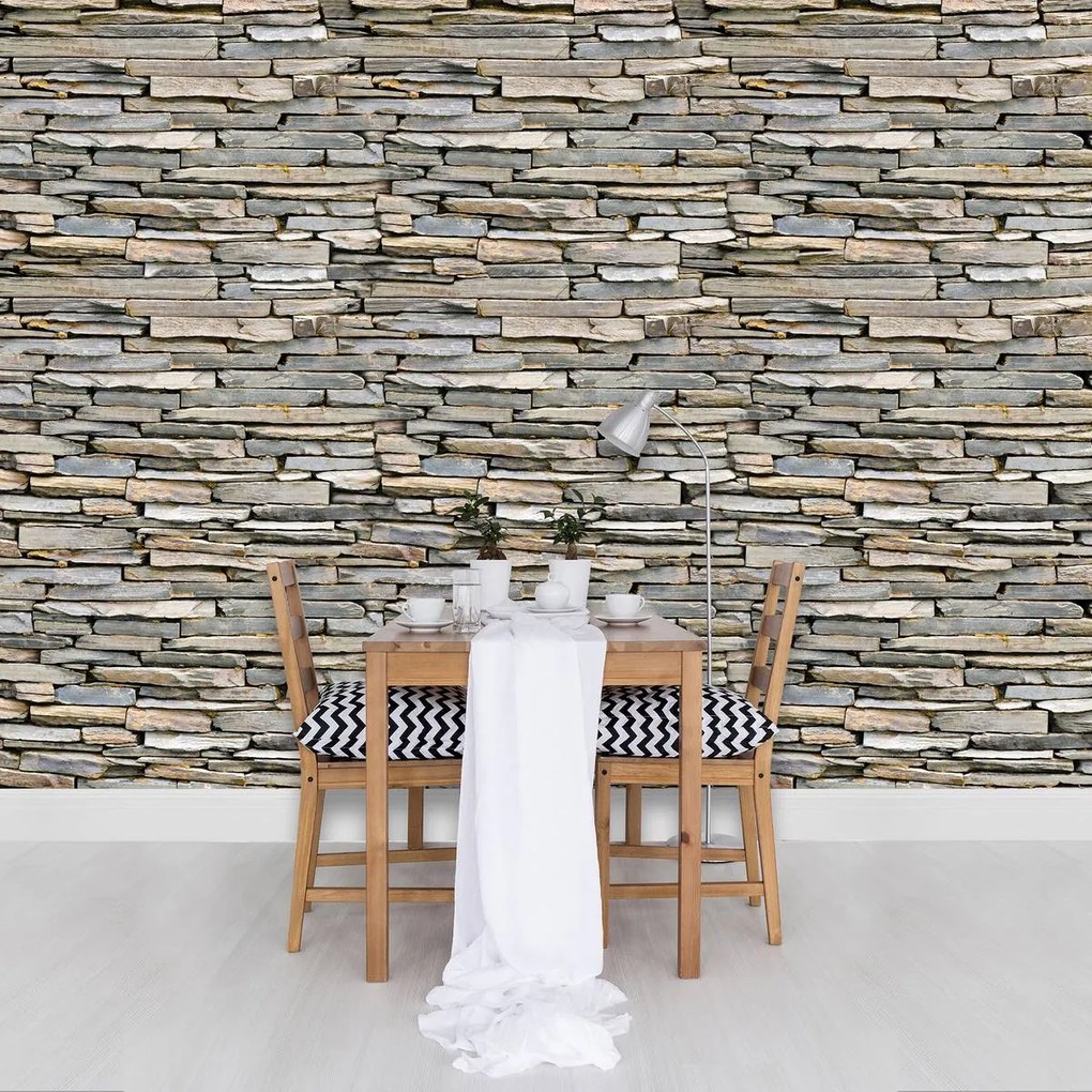 Fototapet - Perete din piatră si cărămizi (254x184 cm)