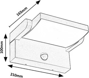 Aplică LED de exterior cu senzor Brilagi ANKLE LED/18W/230V 4000K IP65