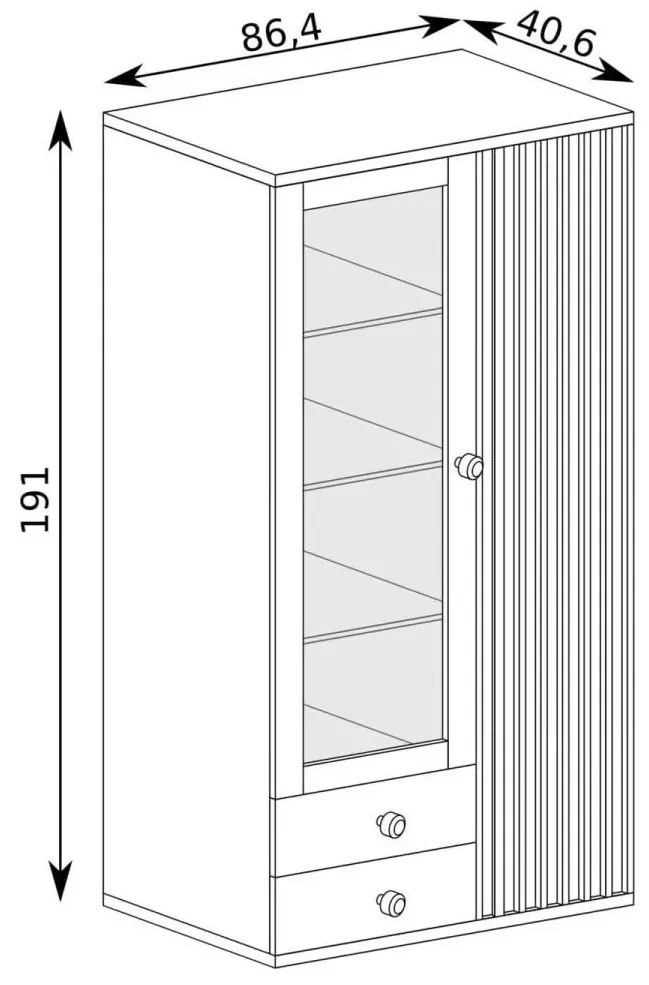Vitrină Claudi 02 (Stejar artisan). 1055486