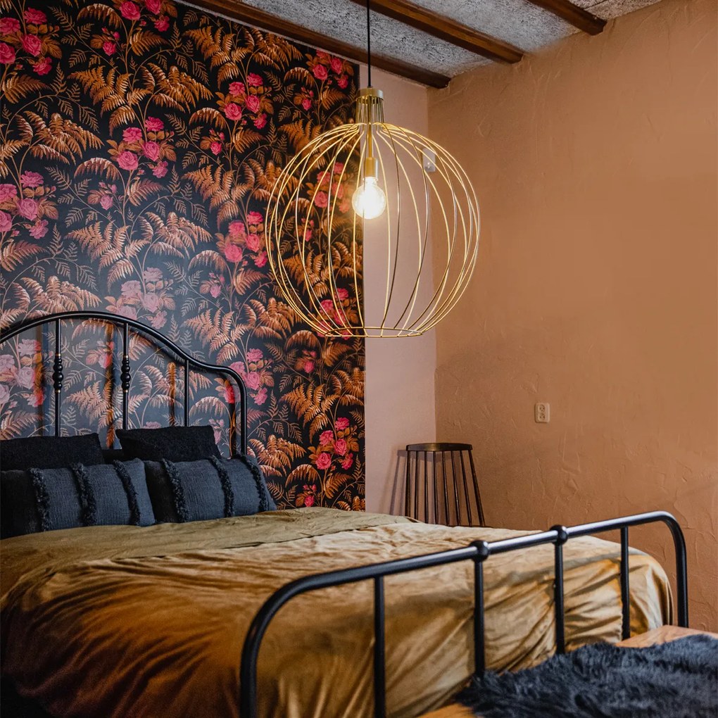 Lampă pendantă de design aurie 60 cm - Wire Dos