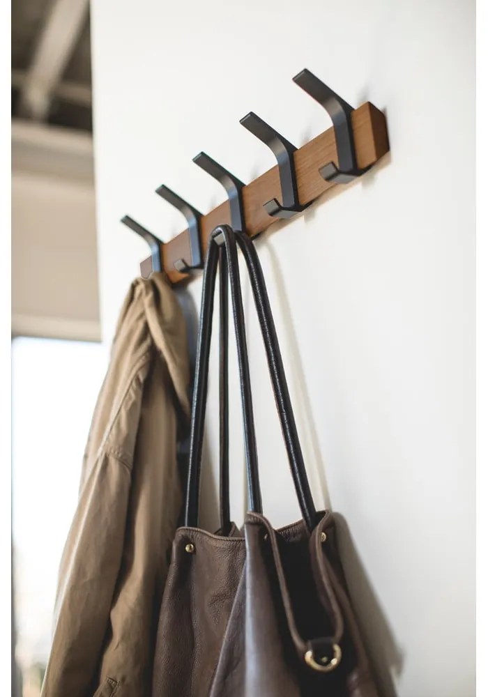 Cuier de perete negru/în culoare naturală din lemn masiv de frasin Rin Oscuro – YAMAZAKI