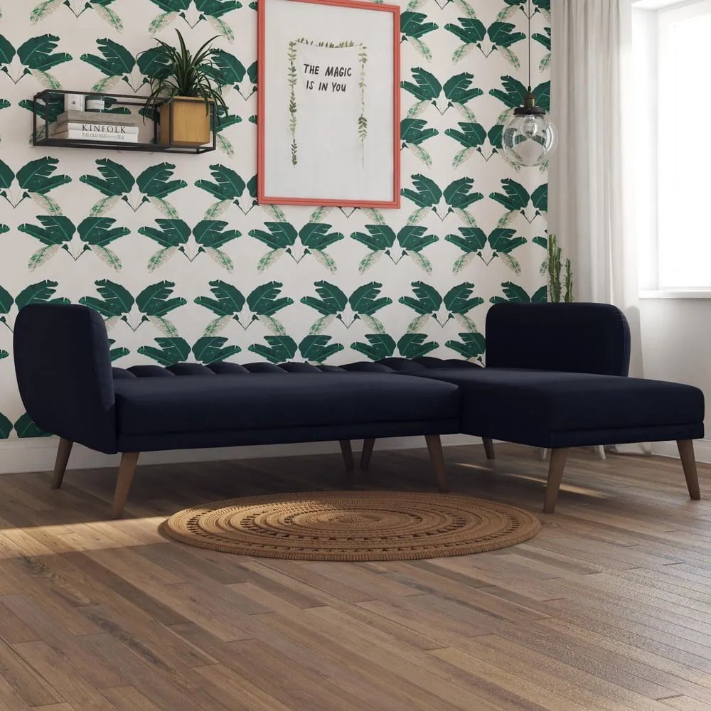 Colțar extensibil albastru închis Brittany - Novogratz