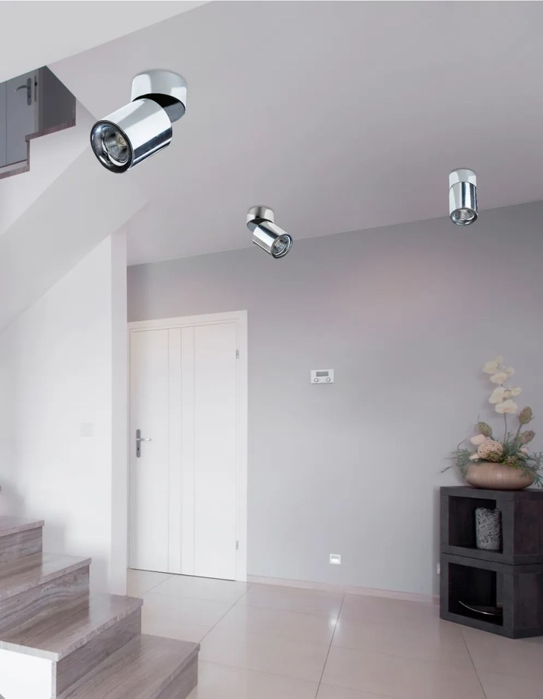 Spot LED aplicat, directionabil pentru tavan/plafon SIENA 10W 4000K crom