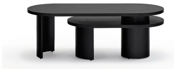 Măsuță de cafea neagră în decor de frasin 120x50 cm Nori - Teulat
