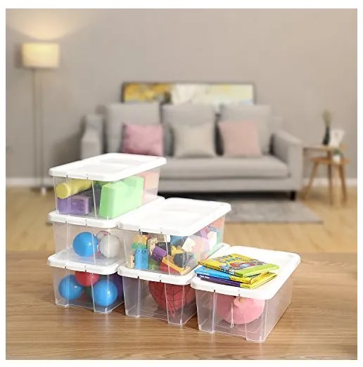 Set 12 cutii de depozitare pentru pantofi, Songmics, LSP12WT, Transparent