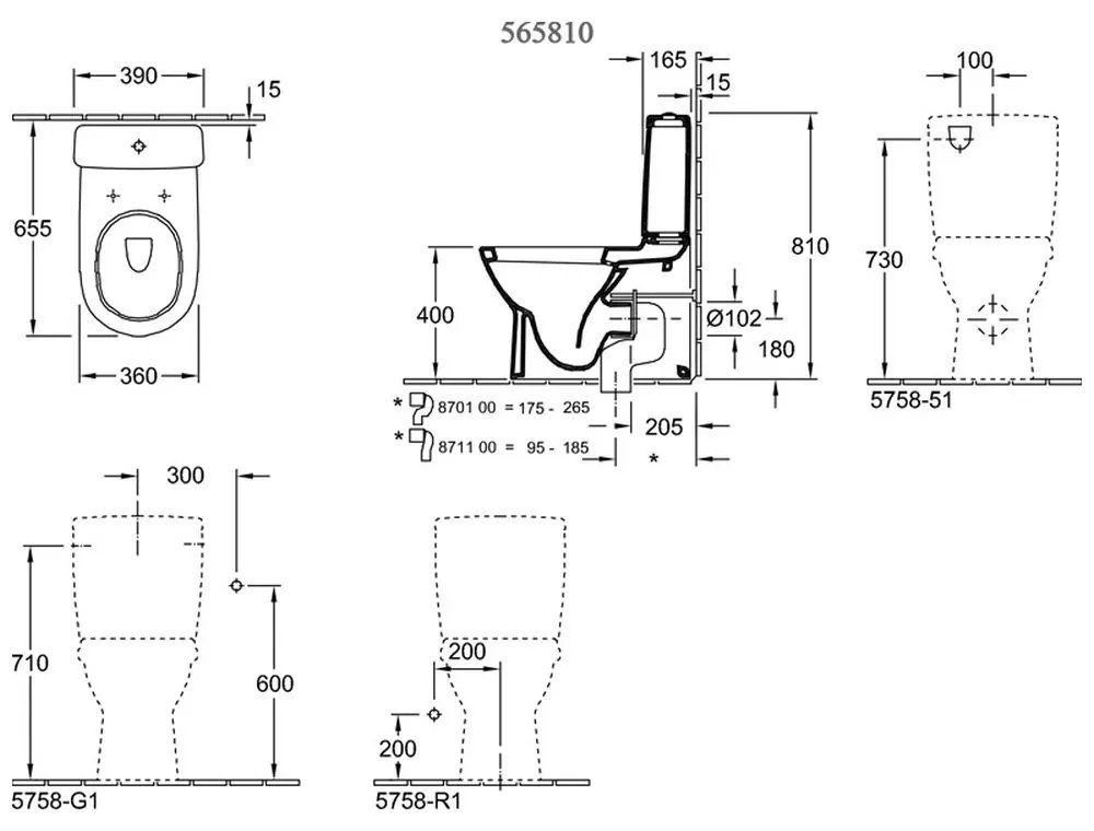 Set vas wc stativ back-to-wall cu rezervor si capac soft close VilleroyBoch,O.Novo