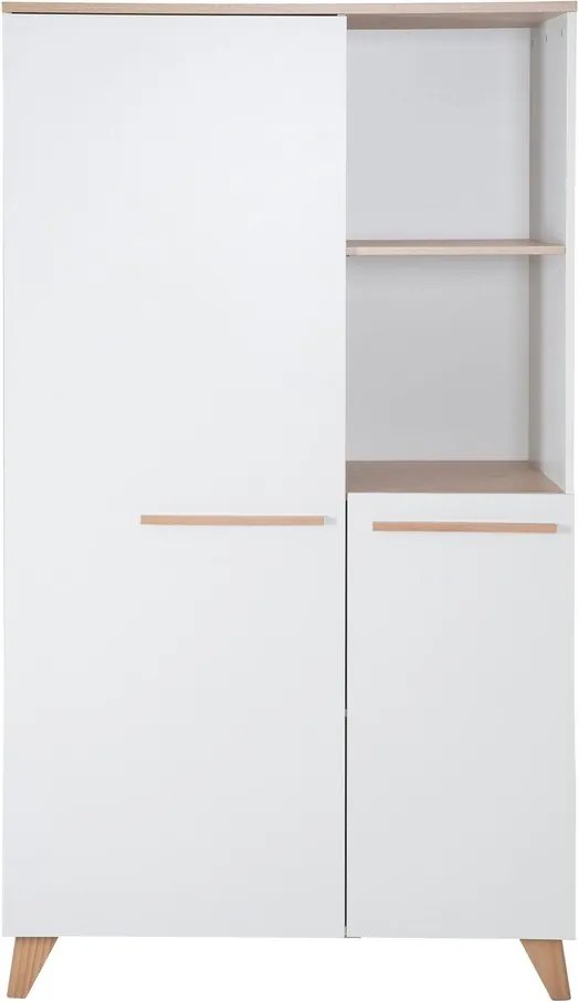 Șifonier de copii alb cu aspect de lemn de stejar 52x180x180 cm Léon – Roba