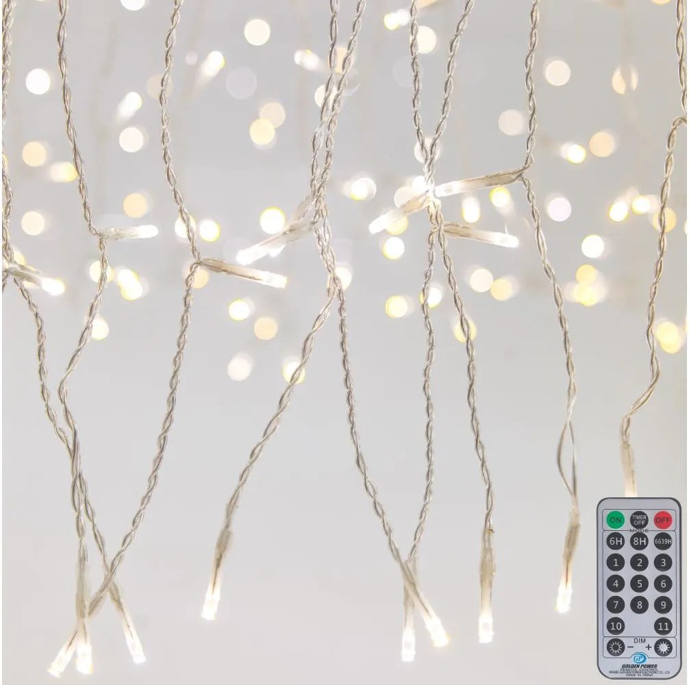 Perdea LED de Crăciun, dimabilă, pentru exterior CURTAIN 360xLED/8,4W/230V 2x2 m IP44 alb cald +telecomandă